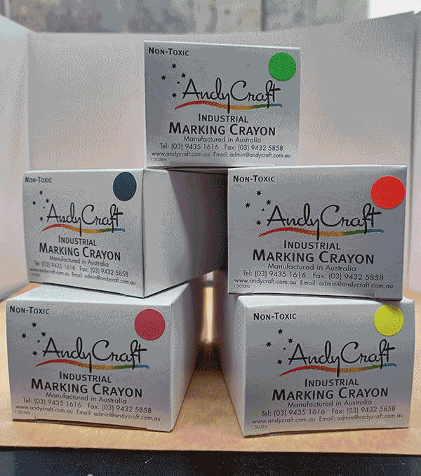 Andycraft Indistrial Labelled Crayons Boxes